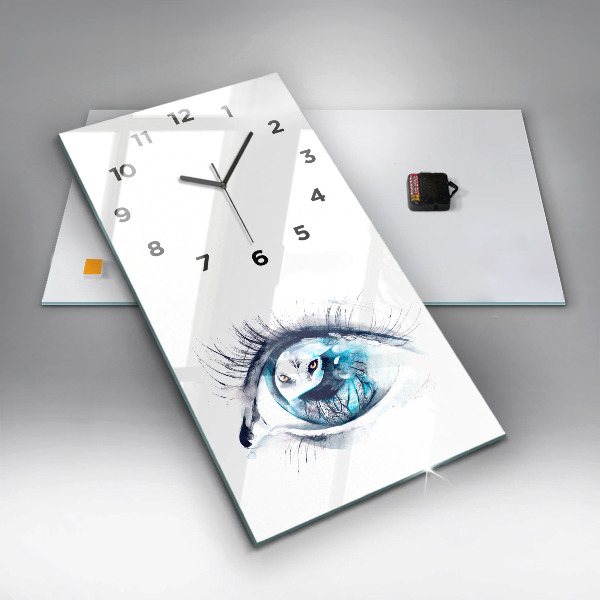 Horloge rectangulaire verticale 'Illustration de l''œil de loup'