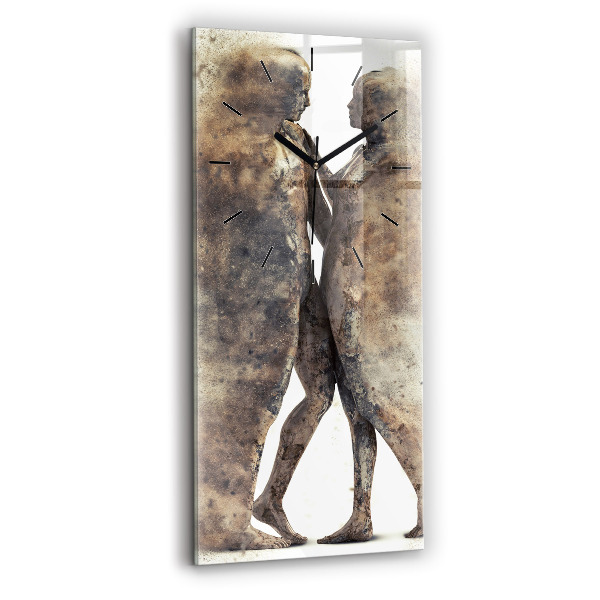 Horloge rectangulaire verticale Personnes abstraites sable