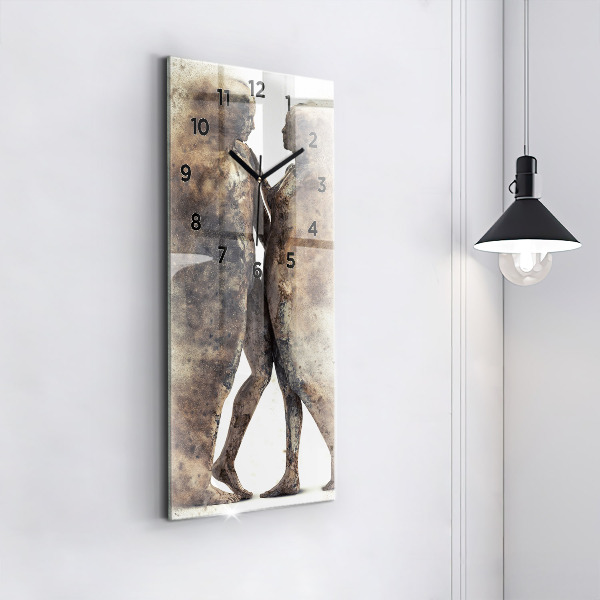 Horloge rectangulaire verticale Personnes abstraites sable