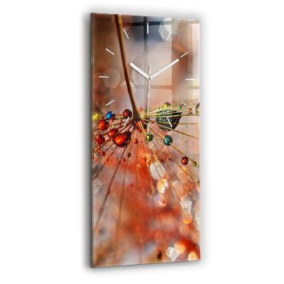 Horloge rectangulaire verticale Pissenlit avec rosée