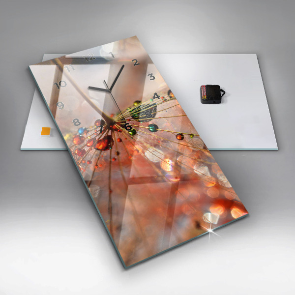 Horloge rectangulaire verticale Pissenlit avec rosée