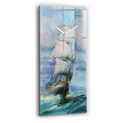 Horloge rectangulaire verticale 'Un bateau sur l''eau'