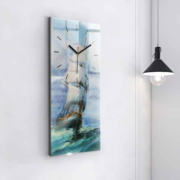 Horloge rectangulaire verticale 'Un bateau sur l''eau'