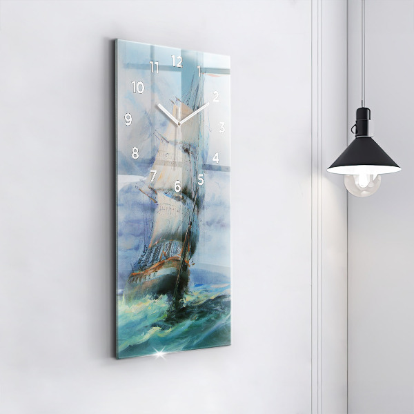 Horloge rectangulaire verticale 'Un bateau sur l''eau'
