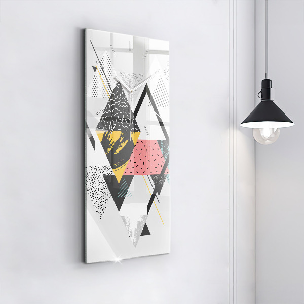 Horloge rectangulaire verticale Motif géométrique