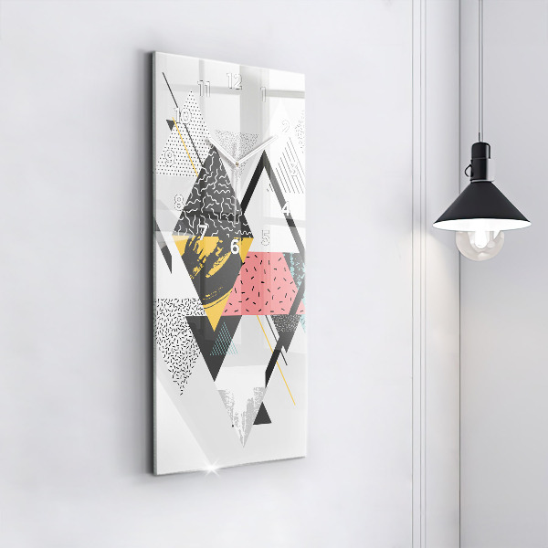 Horloge rectangulaire verticale Motif géométrique