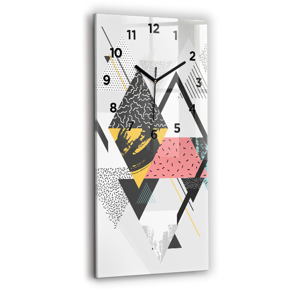 Horloge rectangulaire verticale Motif géométrique