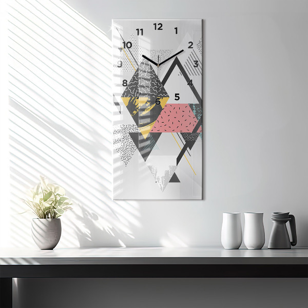 Horloge rectangulaire verticale Motif géométrique
