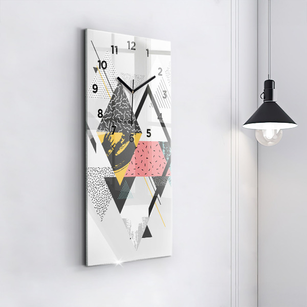 Horloge rectangulaire verticale Motif géométrique