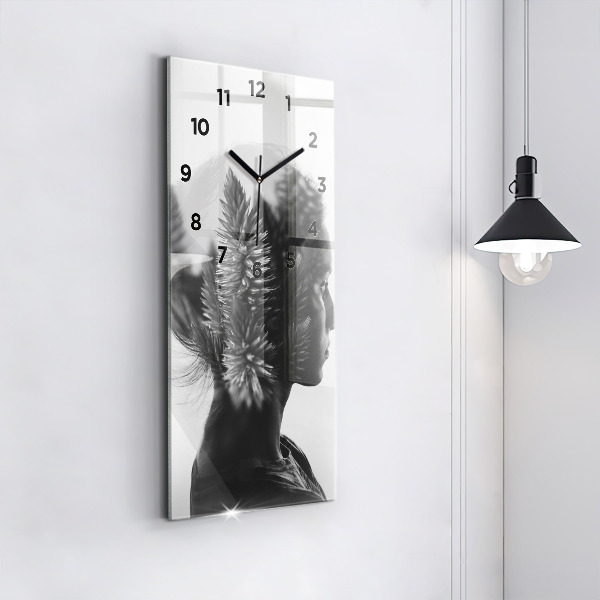 Horloge rectangulaire verticale 'Portrait d''une femme'