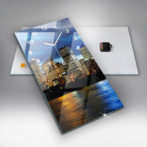 Horloge rectangulaire verticale Sydney le soir