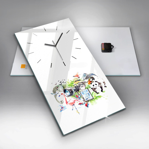 Horloge rectangulaire verticale Zoologiste