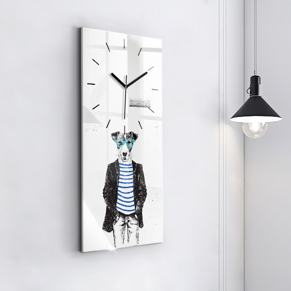 Horloge rectangulaire verticale Un chien dans un corps humain