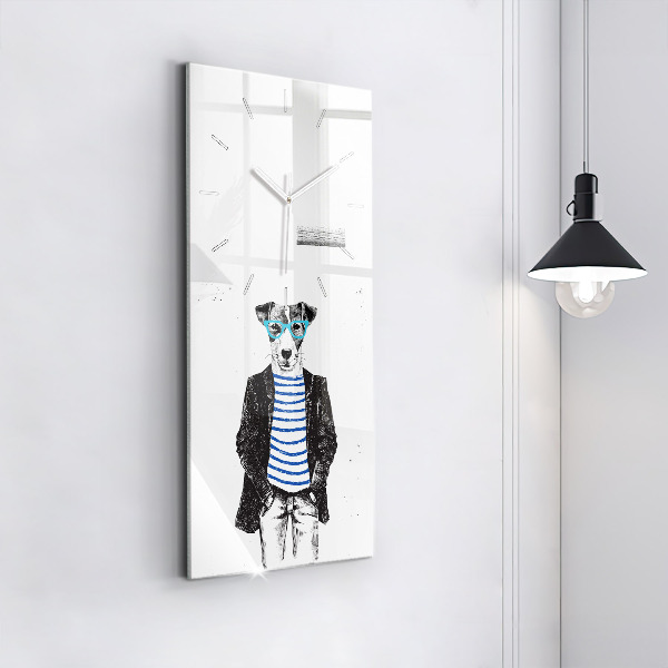 Horloge rectangulaire verticale Un chien dans un corps humain