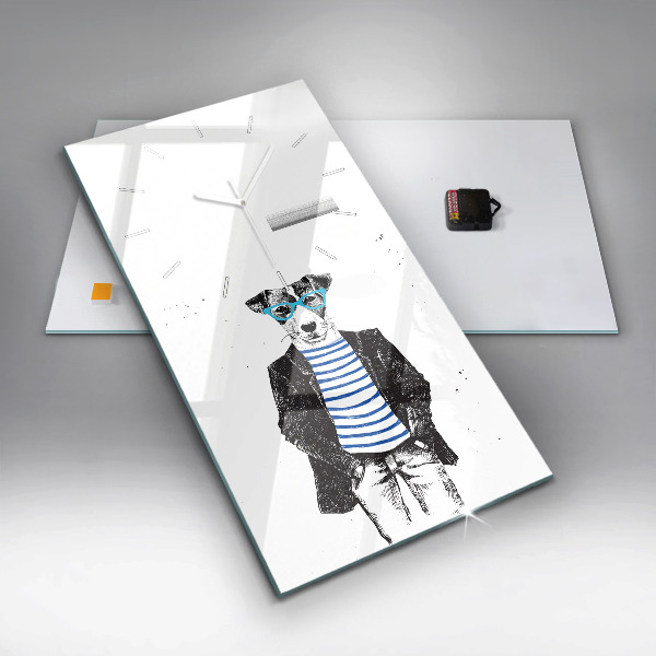 Horloge rectangulaire verticale Un chien dans un corps humain