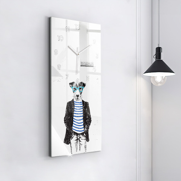 Horloge rectangulaire verticale Un chien dans un corps humain