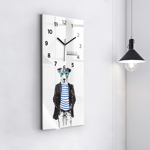 Horloge rectangulaire verticale Un chien dans un corps humain