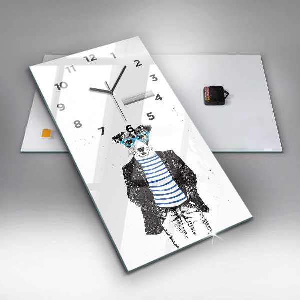 Horloge rectangulaire verticale Un chien dans un corps humain