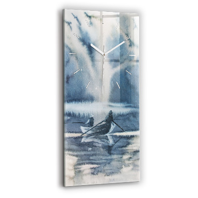 Horloge rectangulaire verticale 'Lac d''hiver de Łódka'