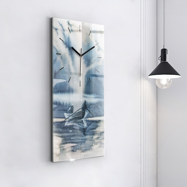 Horloge rectangulaire verticale 'Lac d''hiver de Łódka'