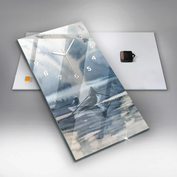 Horloge rectangulaire verticale 'Lac d''hiver de Łódka'