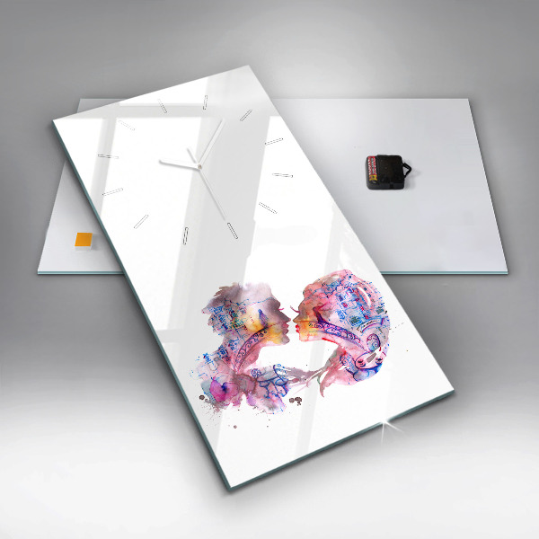 Horloge rectangulaire verticale Deux corps, une âme