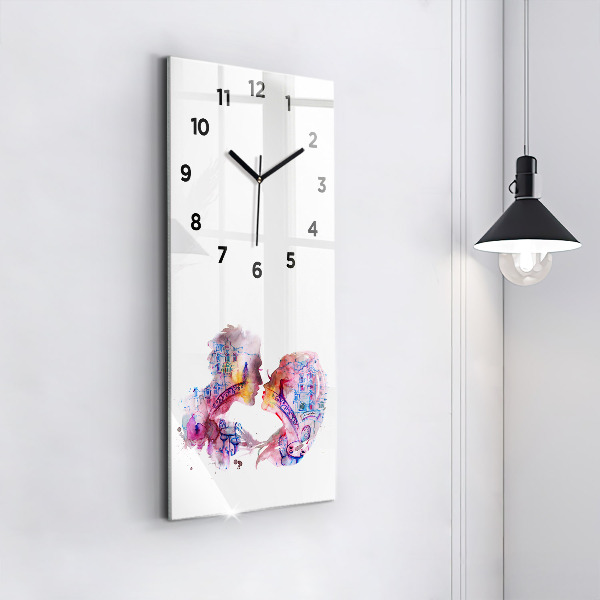 Horloge rectangulaire verticale Deux corps, une âme