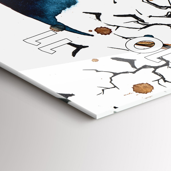 Horloge rectangulaire verticale Le loup et la pleine lune