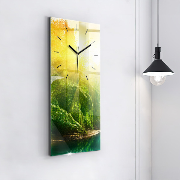 Horloge rectangulaire verticale Nature paisible