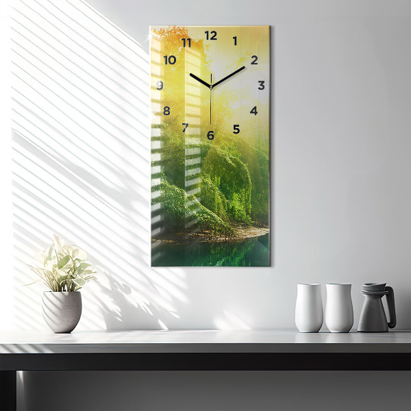 Horloge rectangulaire verticale Nature paisible