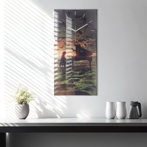 Horloge rectangulaire verticale Concert sur la plage