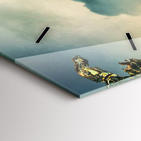 Horloge rectangulaire verticale Perspective du coucher de soleil sur les vagues