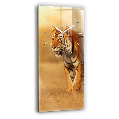 Horloge rectangulaire verticale Chasse au tigre