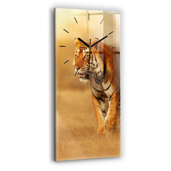 Horloge rectangulaire verticale Chasse au tigre