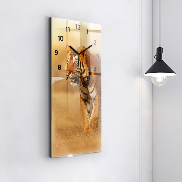 Horloge rectangulaire verticale Chasse au tigre