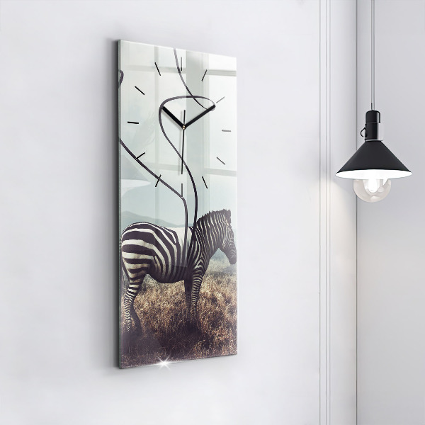 Horloge rectangulaire verticale Zèbre – Abstraction