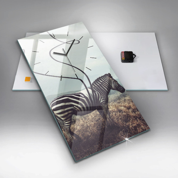 Horloge rectangulaire verticale Zèbre – Abstraction