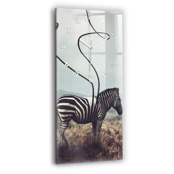 Horloge rectangulaire verticale Zèbre – Abstraction