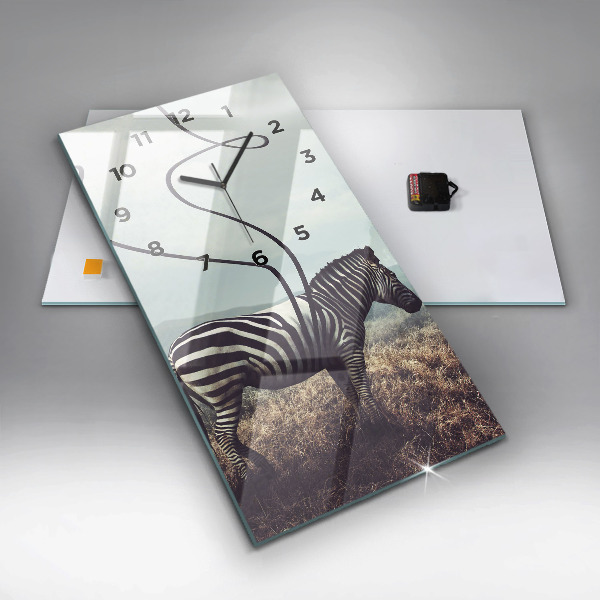 Horloge rectangulaire verticale Zèbre – Abstraction