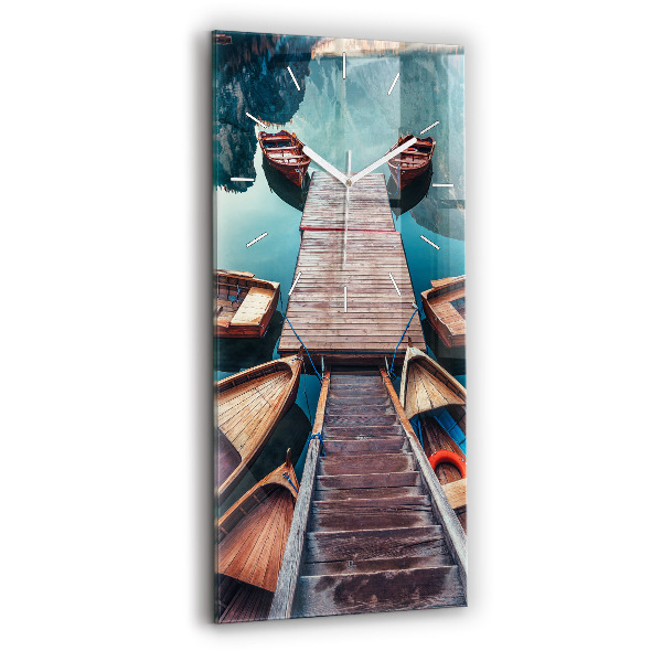 Horloge rectangulaire verticale Jetée et lac