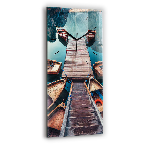 Horloge rectangulaire verticale Jetée et lac