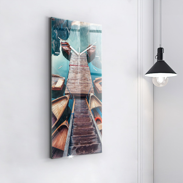 Horloge rectangulaire verticale Jetée et lac