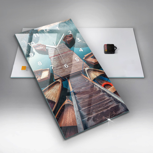 Horloge rectangulaire verticale Jetée et lac