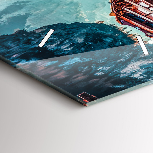 Horloge rectangulaire verticale Jetée et lac