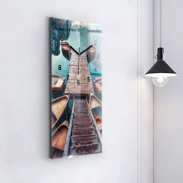 Horloge rectangulaire verticale Jetée et lac