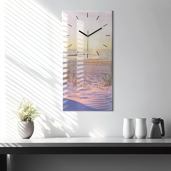 Horloge rectangulaire verticale Mer ensoleillée polonaise