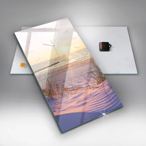 Horloge rectangulaire verticale Mer ensoleillée polonaise