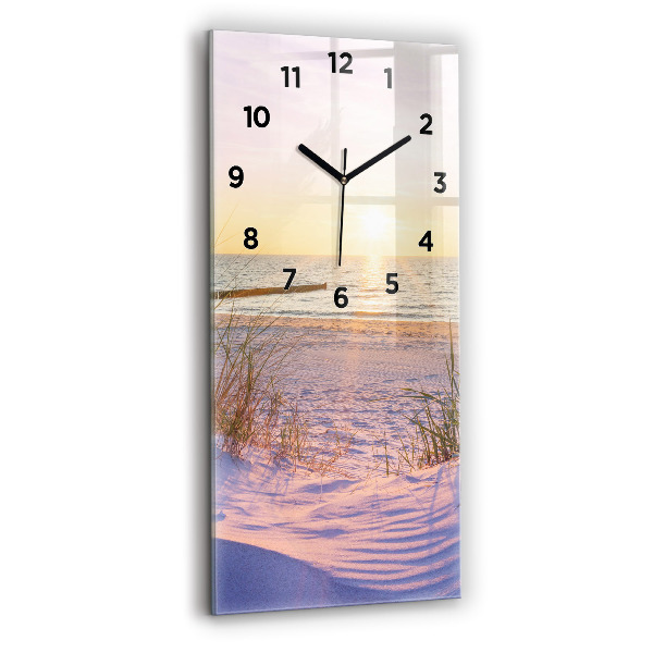 Horloge rectangulaire verticale Mer ensoleillée polonaise