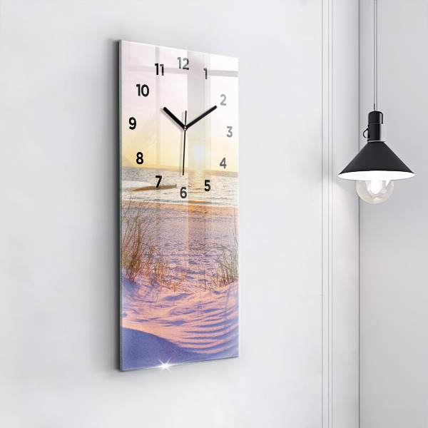 Horloge rectangulaire verticale Mer ensoleillée polonaise