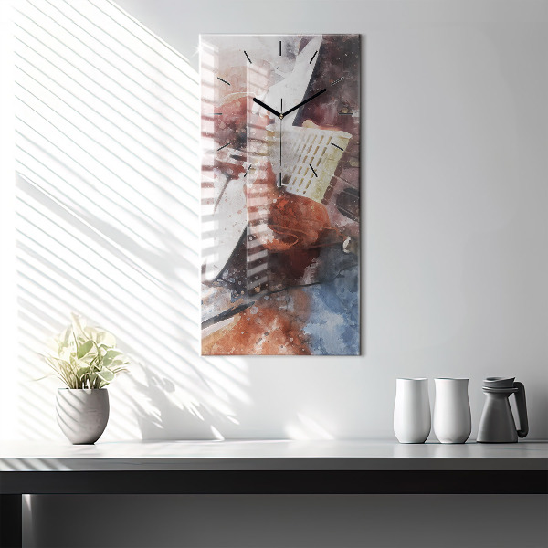 Horloge rectangulaire verticale Visualisation de guitare